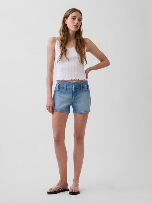 Açık Mavi 3 Low Rise Denim Şort