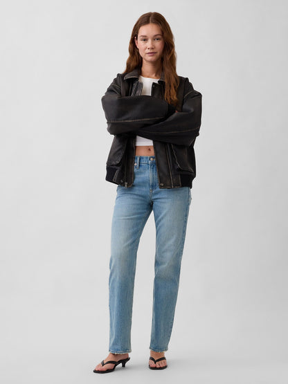 Mavi Mid Rise Relaxed Straight Jean Pantolon