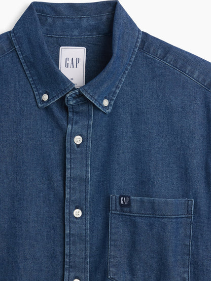 Koyu Mavi Relaxed Denim Gömlek