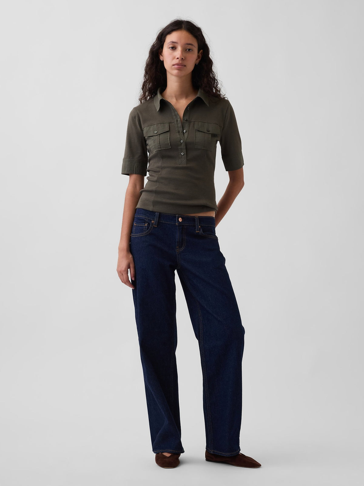 Haki Modern Elbow-sleeve Utility T-shirt