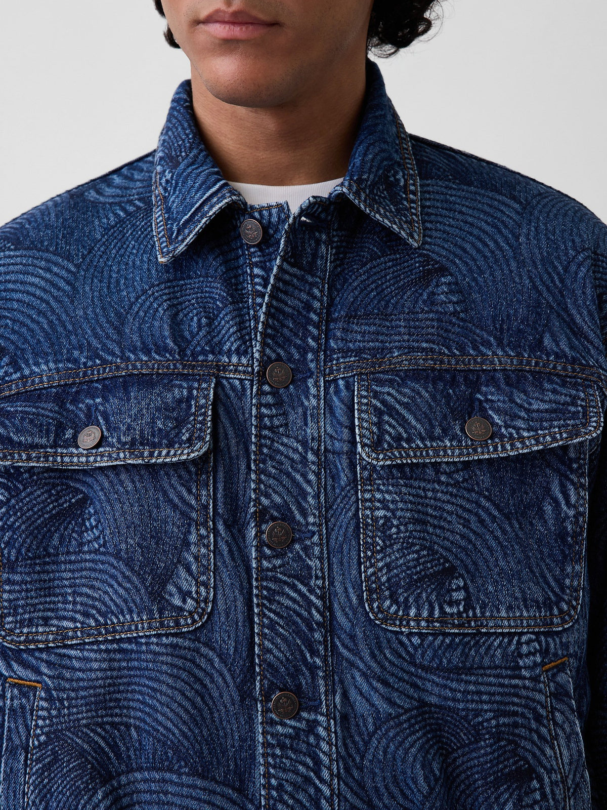 Koyu Mavi Gap × Hfr Işlemeli Denim Bomber Ceket By Daveed Baptiste