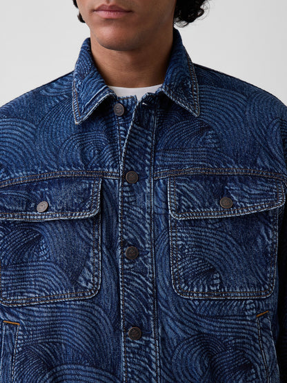 Koyu Mavi Gap × Hfr Işlemeli Denim Bomber Ceket By Daveed Baptiste