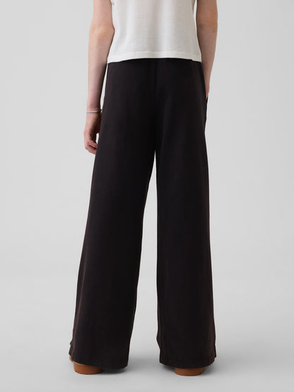 Siyah Kids Relaxed Wide-leg Pantolon