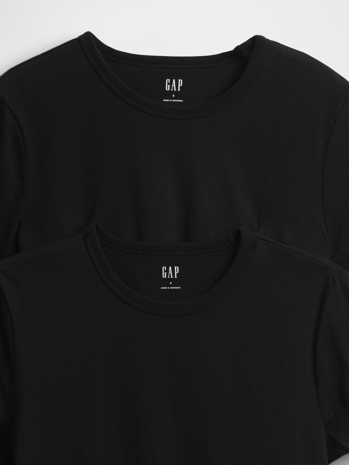 Siyah 2'li Bisiklet Yaka T-shirt
