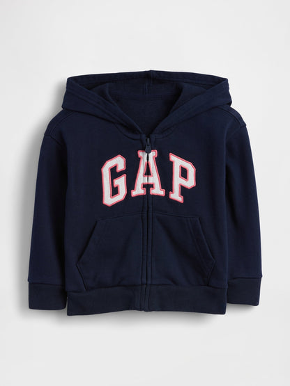 Lacivert Relaxed Logo Fermuarlı Sweatshirt
