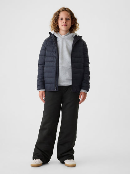 Siyah Cozy Fleece Astarlı Kar Pantolonu