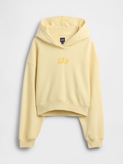 Sarı Vintagesoft Oversized Crop Logo Sweatshirt