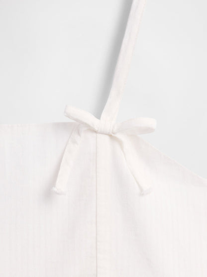 Beyaz Askılı Peplum Bluz