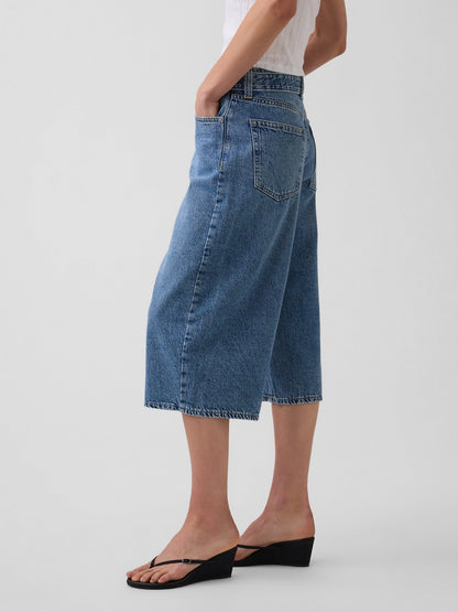 Mavi High Rise Kemerli Barrel Culotte Jean Pantolon