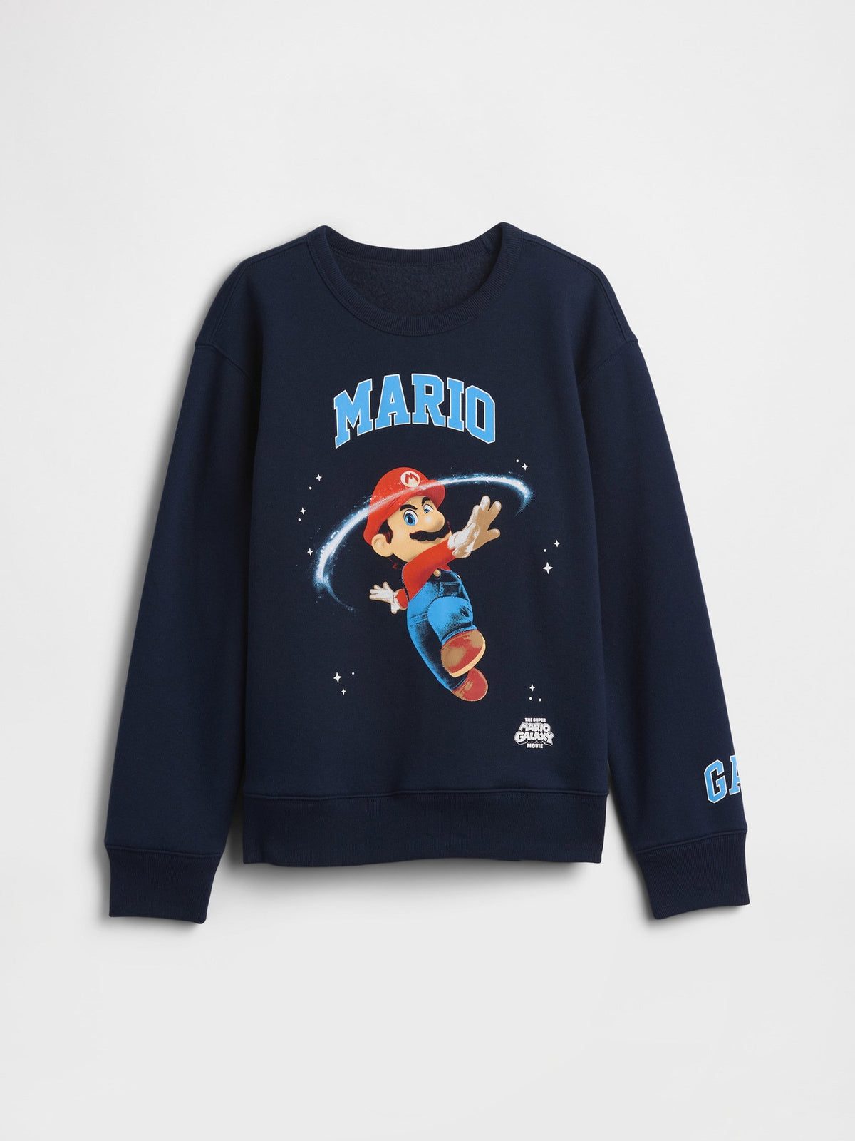 Lacivert Süper Mario Relaxed Grafik Baskılı Sweatshirt