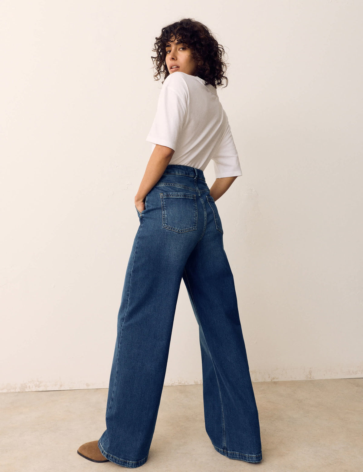 Yüksek Bel Wide Leg Pantolon