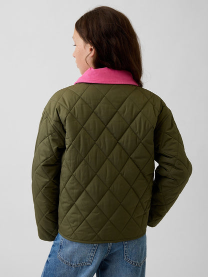 Haki Relaxed Quilted Barn Ceket
