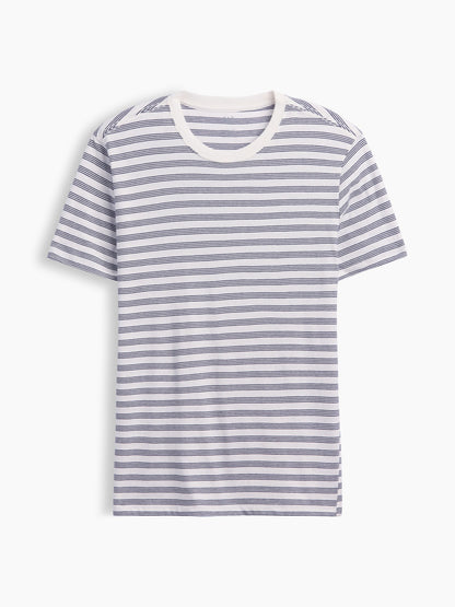Beyaz Relaxed Bisiklet Yaka T-shirt