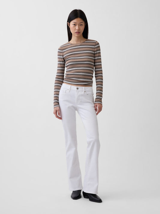 Beyaz Low Rise Long & Lean Jean Pantolon