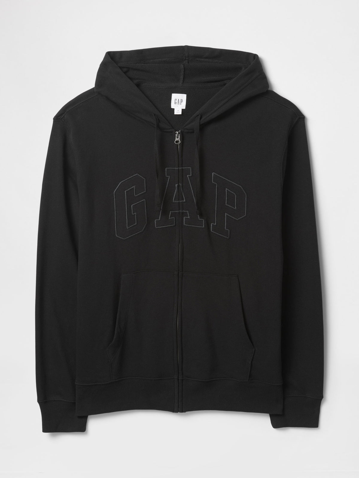 Siyah Gap Logo Fermuarlı Fransız Havlu Kumaş Sweatshirt