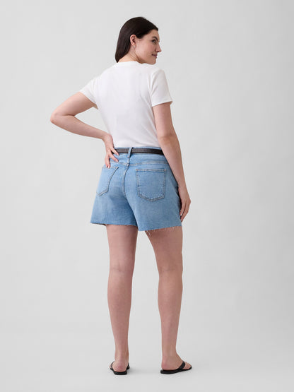 Açık Mavi 5 Mid Rise Soft Denim Şort