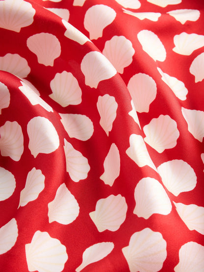Kırmızı 100% Ipek Oversized Bandana