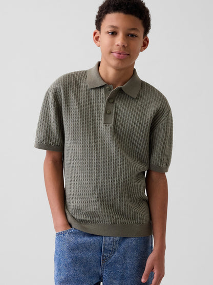 Haki Textured Polo Triko T-shirt