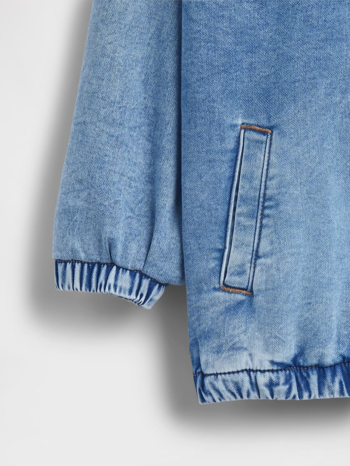 Açık Mavi Çocuklar Denim Relaxed Kapüşonlu Ceket