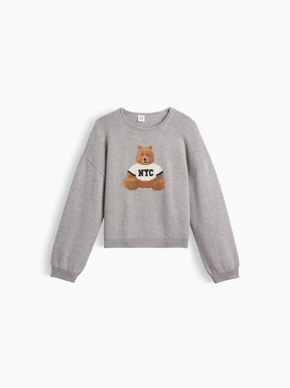 Gri %100 Pamuk Oversized Rollneck Kazak