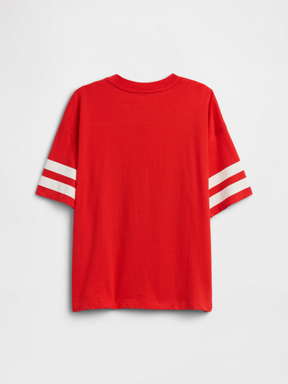Kırmızı Oversized Soccer T-shirt