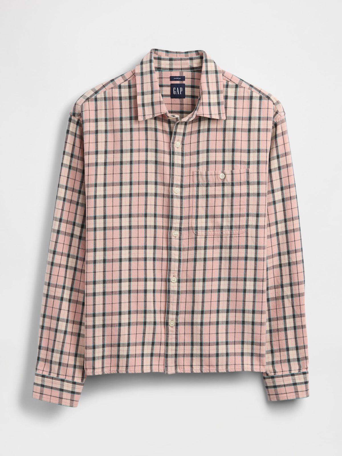 Yeşil Sunwashed Twill Straight-hem Gömlek