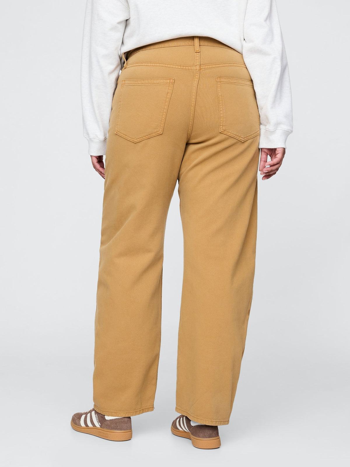Koyu Bej High Rise Barrel Jean Pantolon