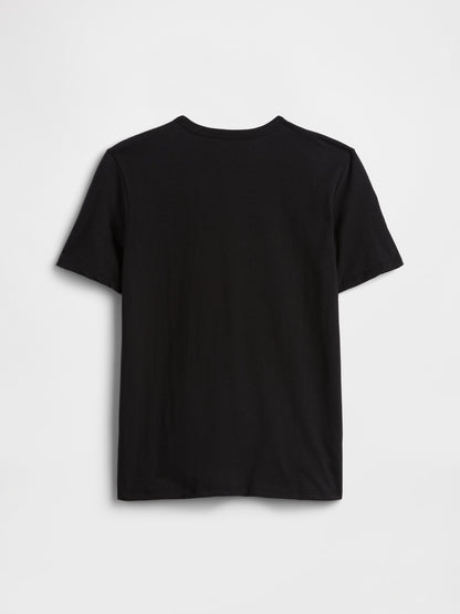 Siyah Minecraft Grafik Baskılı T-shirt