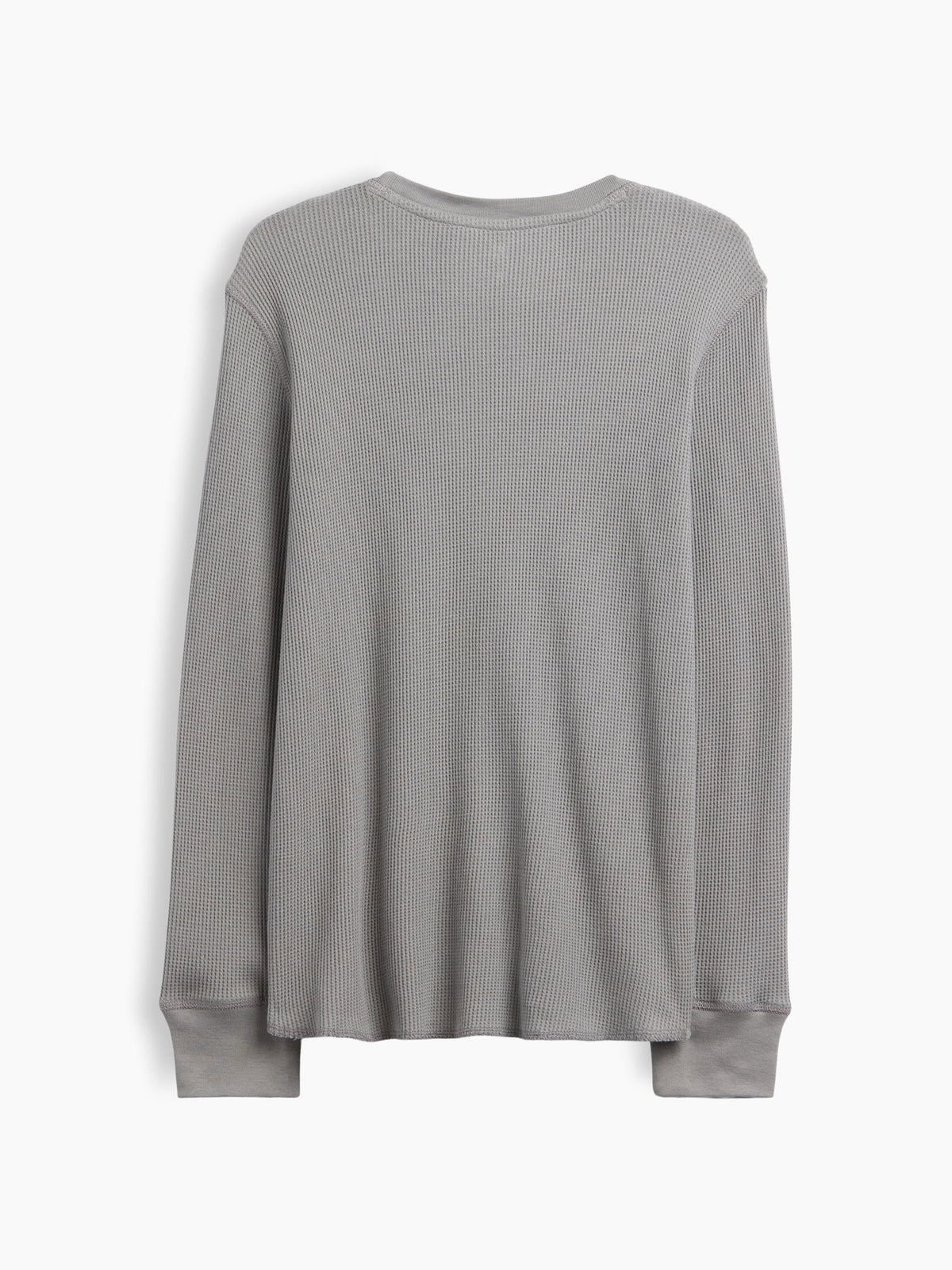 Açık Gri Waffle-knit Bisiklet Yaka T-shirt