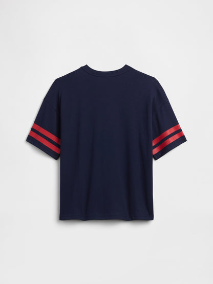 Lacivert Relaxed Mesh Soccer T-shirt