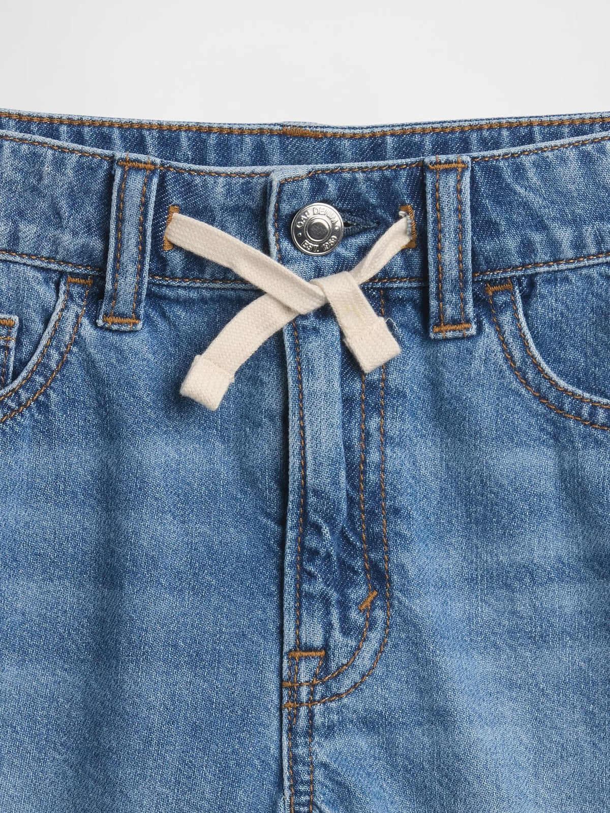 Mavi Mid Rise Drawstring Denim Şort
