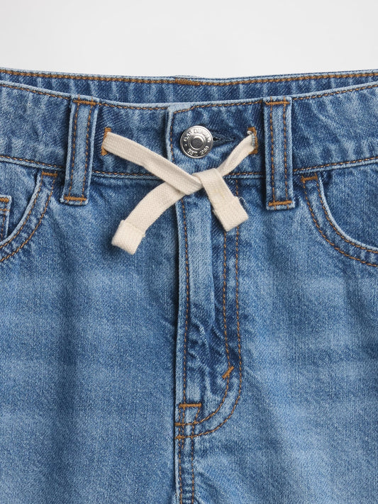 Mavi Mid Rise Drawstring Denim Şort