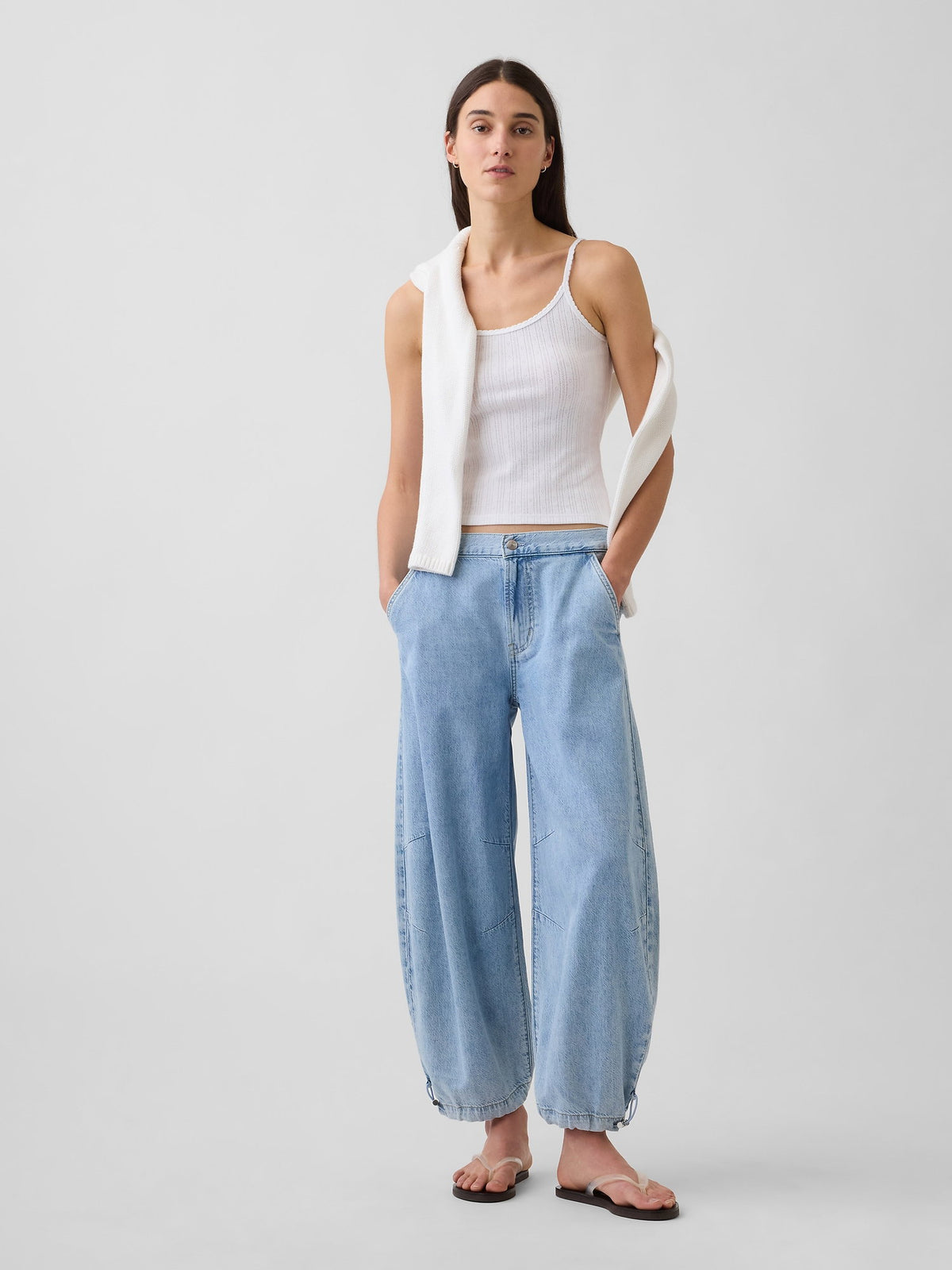 Açık Mavi Mid Rise Ultrasoft Horseshoe Jean Pantolon