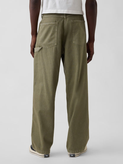Yeşil Ultrasoft Baggy Carpenter Jean Pantolon