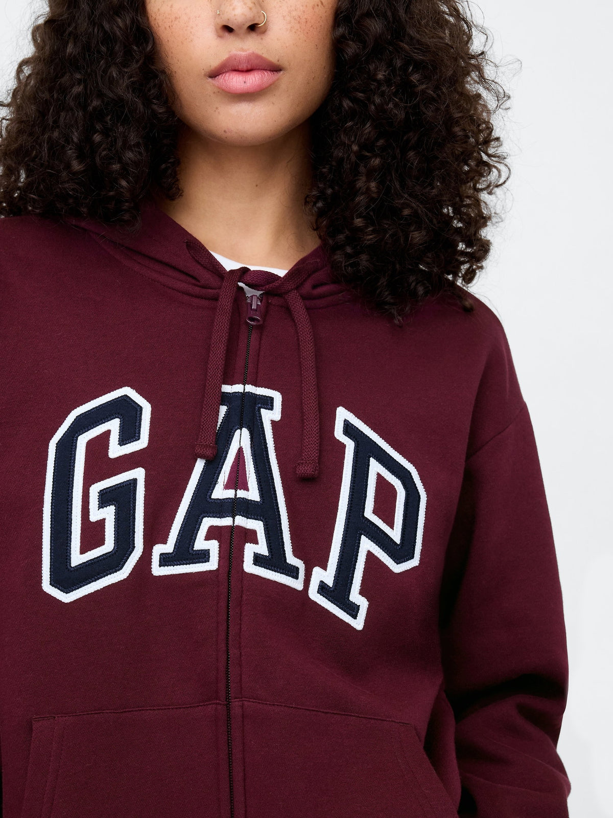 Bordo Gap Logo Fleece Fermuarlı Sweatshirt