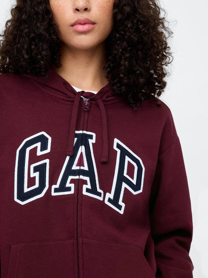 Bordo Gap Logo Fleece Fermuarlı Sweatshirt