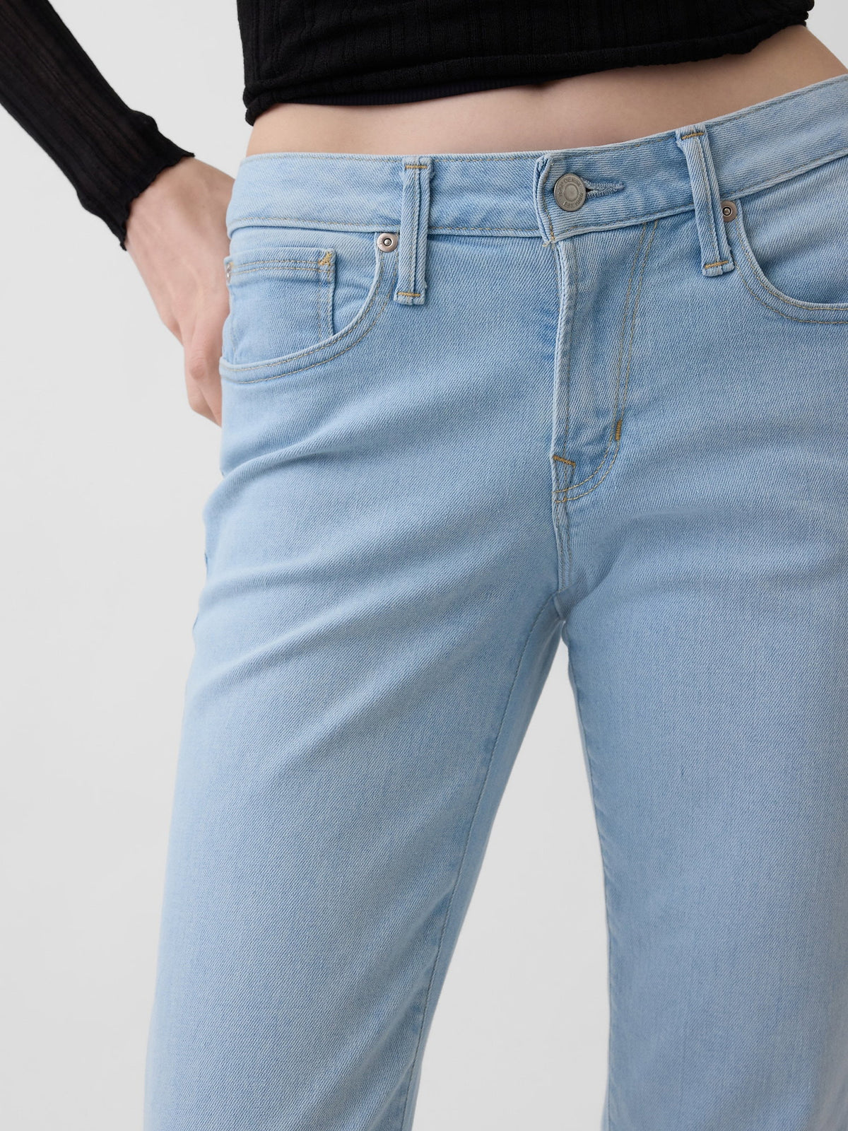 Açık Mavi Low Rise Long & Lean Jean Pantolon
