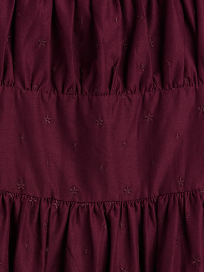 Yeşil Puff-sleeve Elbise