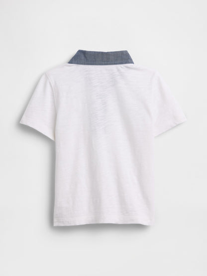 Beyaz Organik Pamuk Polo T-shirt