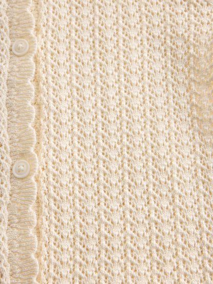 Kırık Beyaz Crochet Hırka