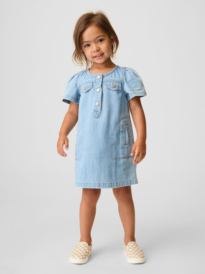 Açık Mavi Baby & Toddler Denim Elbise