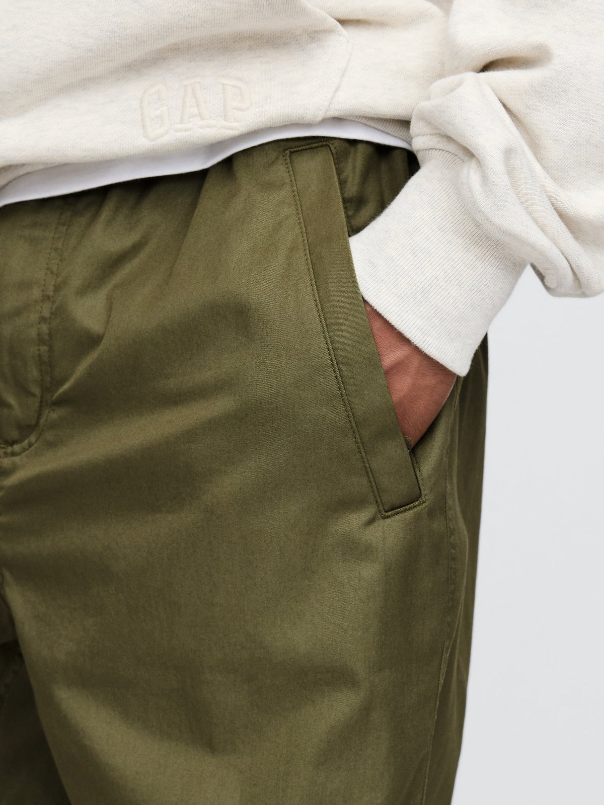 Yeşil Twill Paraşüt Baggy Pantolon