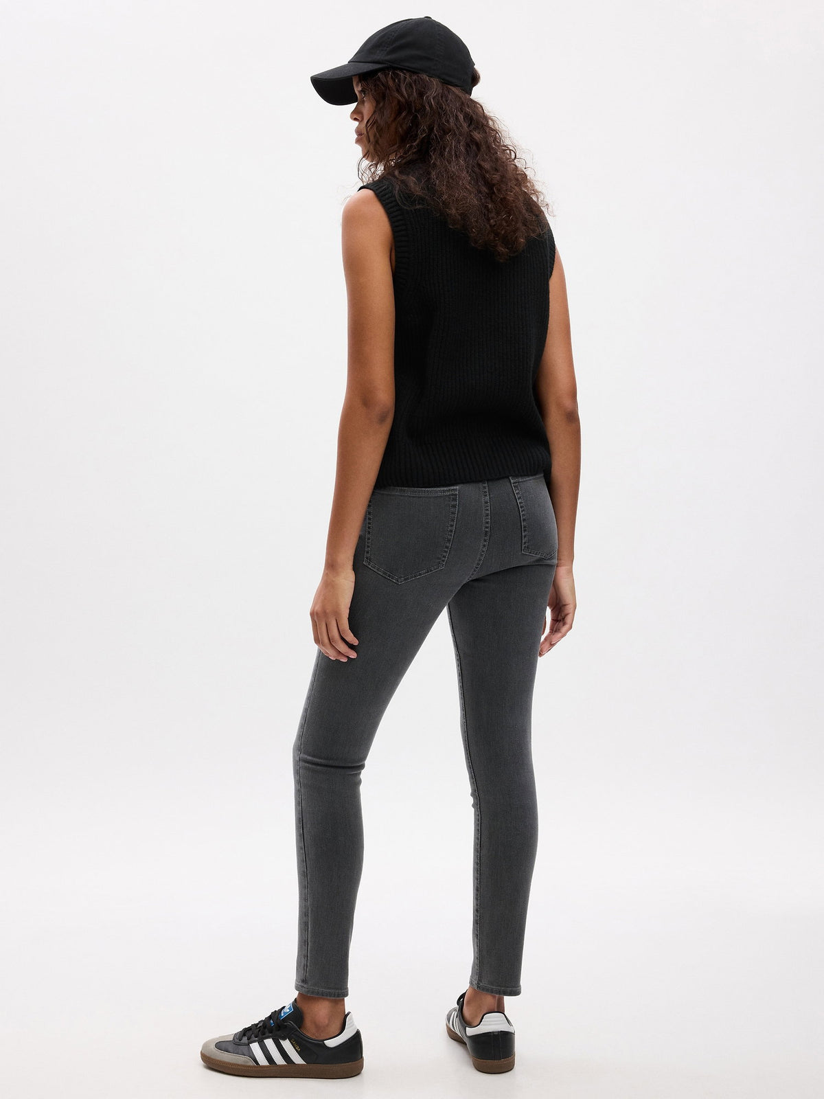 Koyu Gri High Rise True Skinny Jean Pantolon