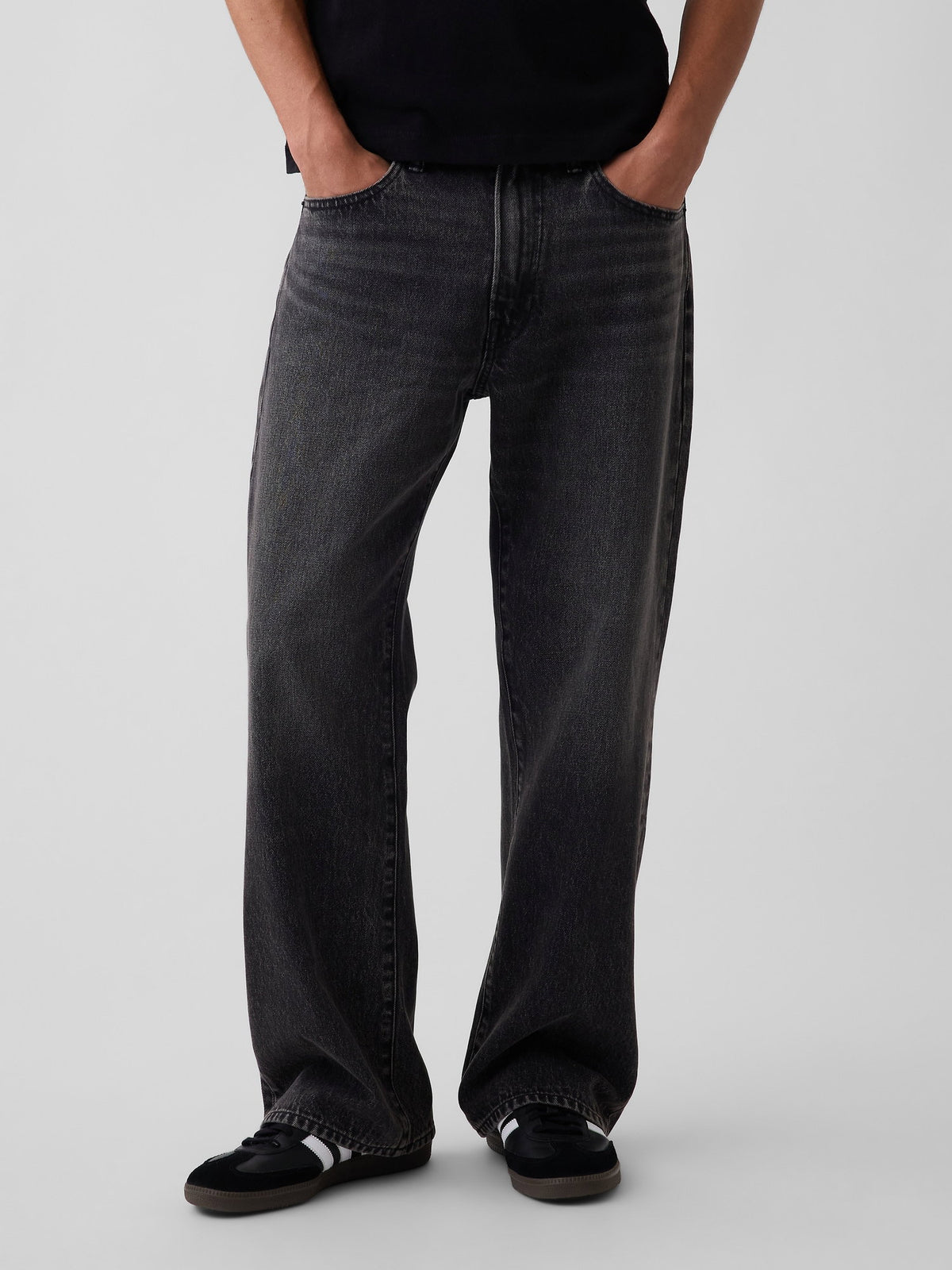 Siyah Loose Boot Jean Pantolon