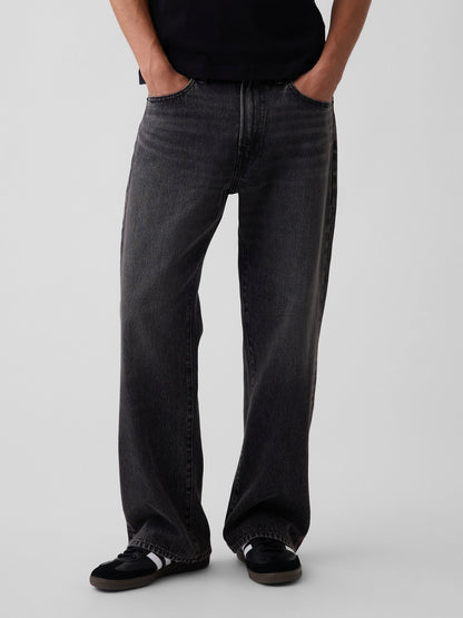 Siyah Loose Boot Jean Pantolon