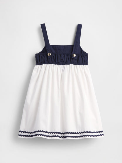 Lacivert Sailor Askılı Elbise