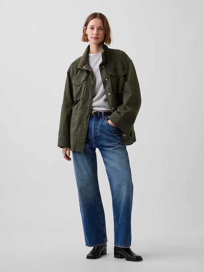 Haki Oversized Utility Swing Ceket