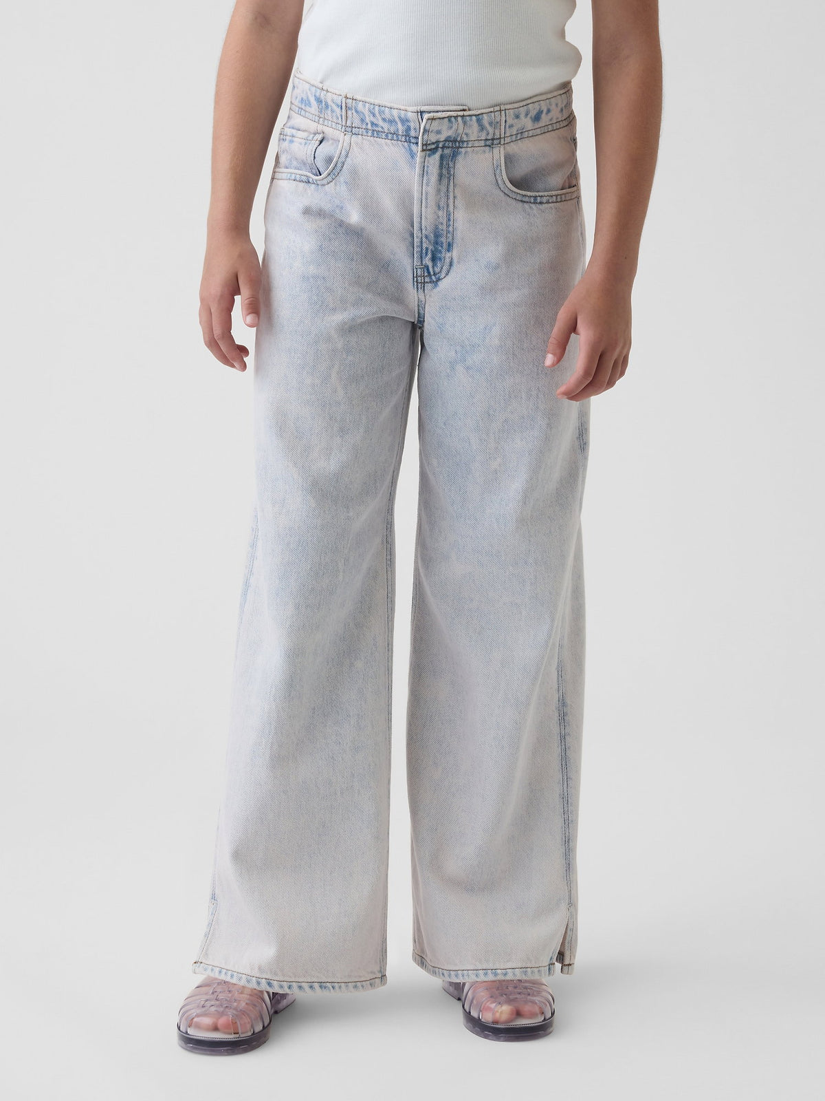 Açık Mavi Kids High Rise Easy Horseshoe Jean Pantolon
