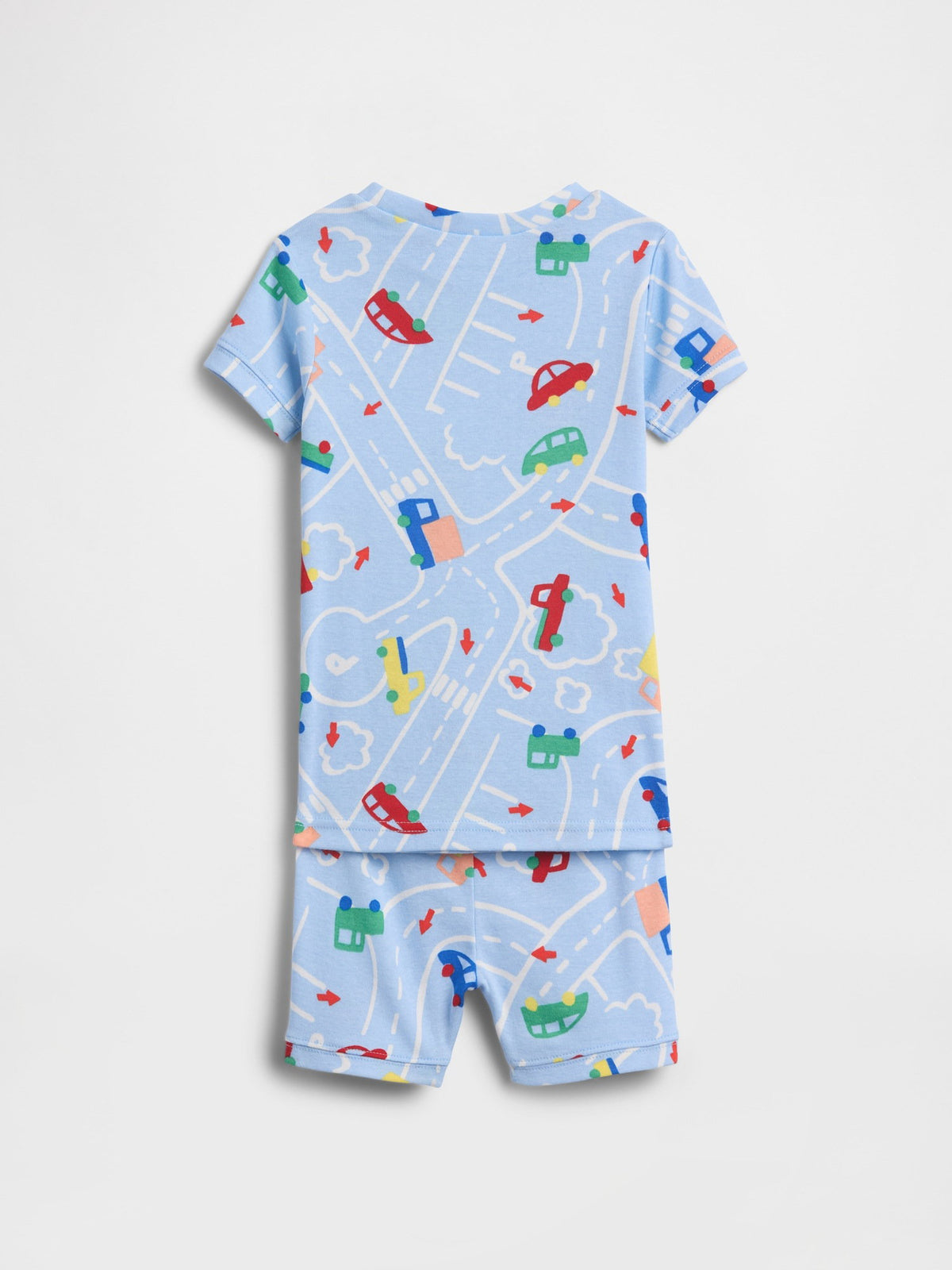 Açık Mavi %100 Organik Pamuk Roadway Pijama Takımı