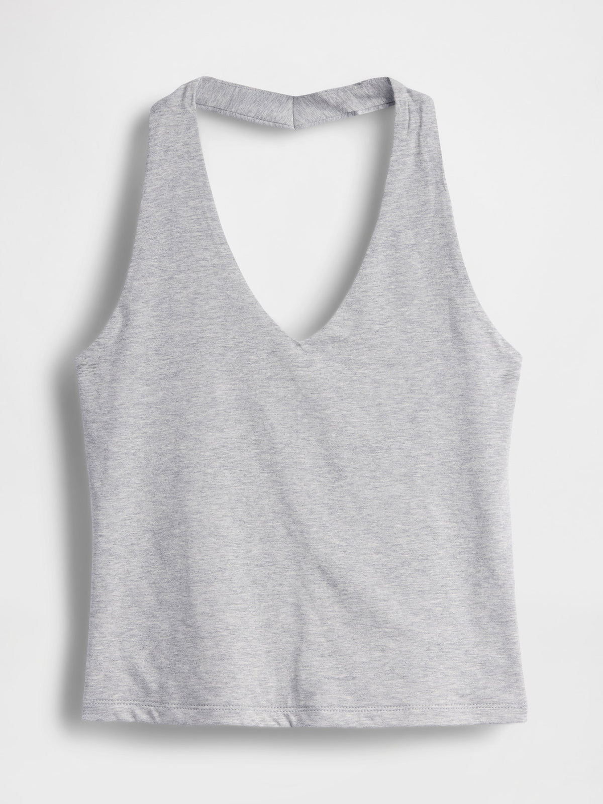 Gri Closeknit Halter Crop Bluz